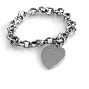 Tiffany & Co silver heart bracelet.